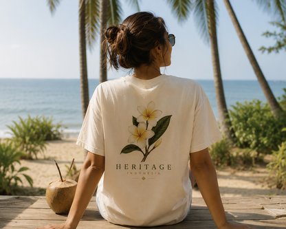 Indonesië: Frangipani T-shirt – Tropisch Bloemen Shirt