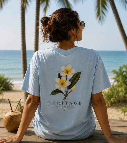Indonesië: Frangipani T-shirt – Tropisch Bloemen Shirt