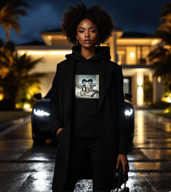 Santorini Noir - Visual Hoodie