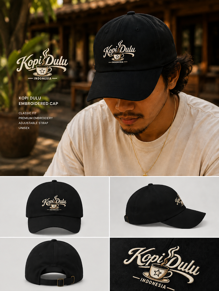 Indonesische Pet – Kopi Dulu Geborduurd