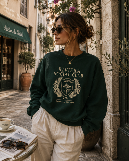 Riviera Social Club Sweatshirt – Coastal Luxury Edition | JJ Luxury House