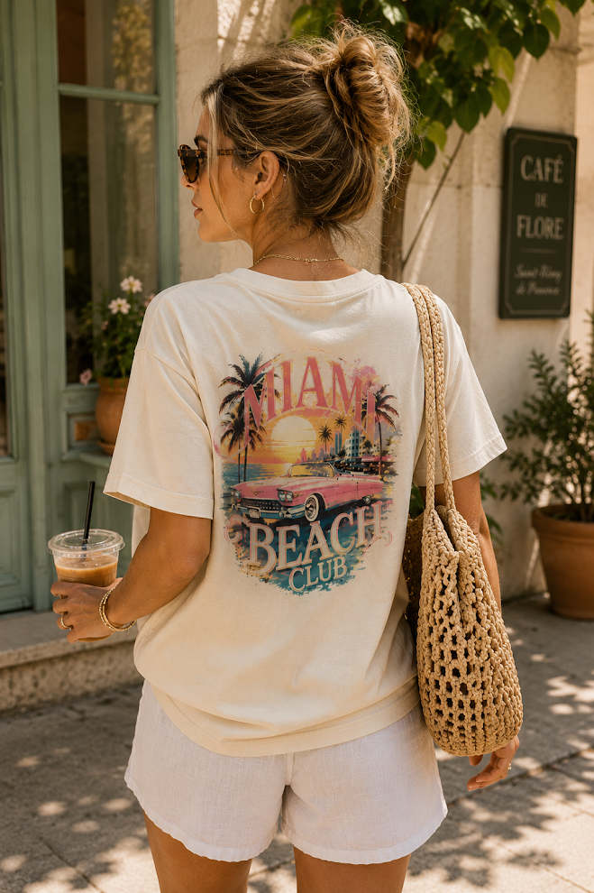 Miami Beach Club Vintage Coastal T-Shirt