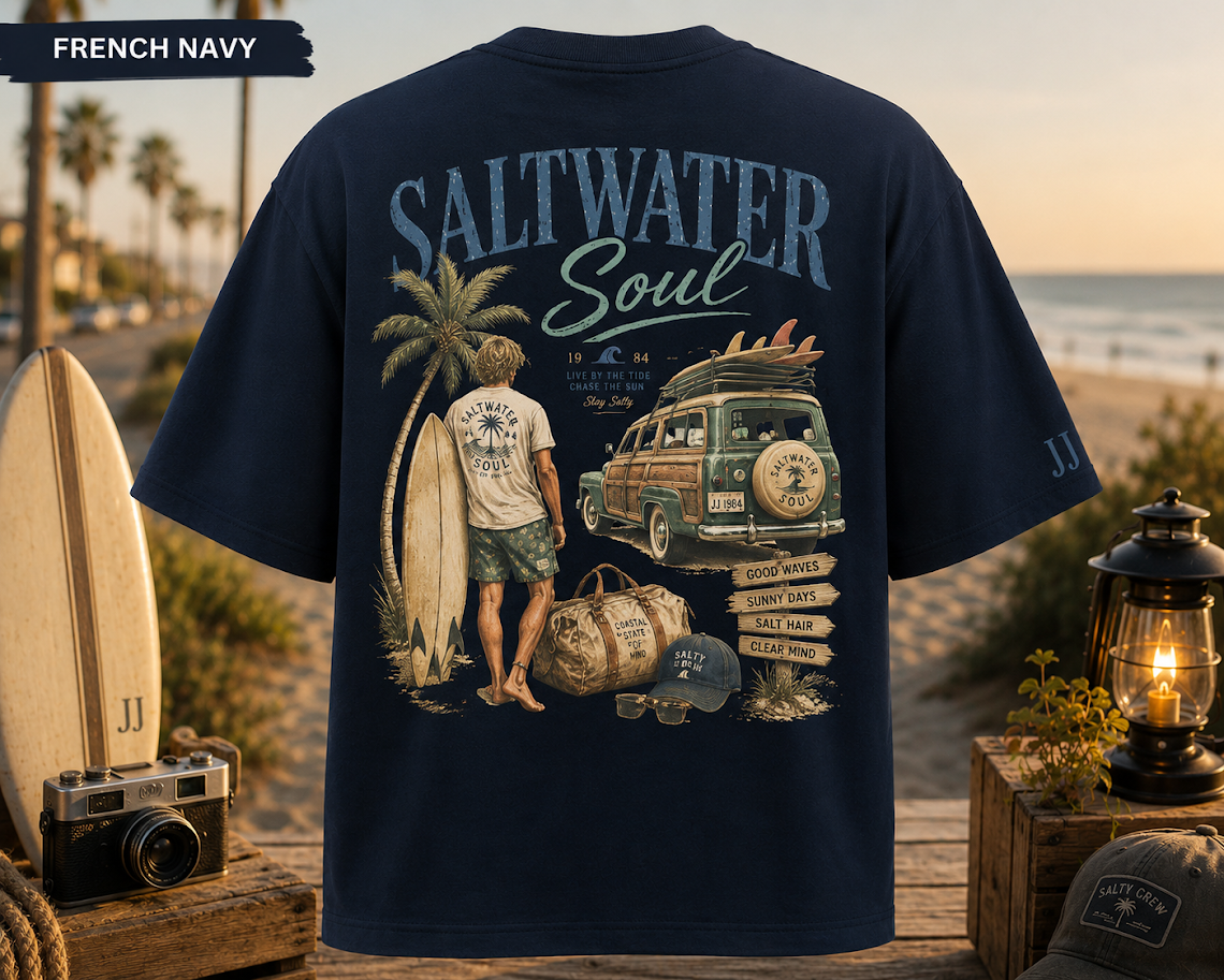 Saltwater Soul | Oversized T-Shirt -  Coastal Collection