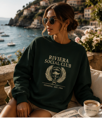 Riviera Social Club Sweatshirt – Coastal Luxury Edition | JJ Luxury House