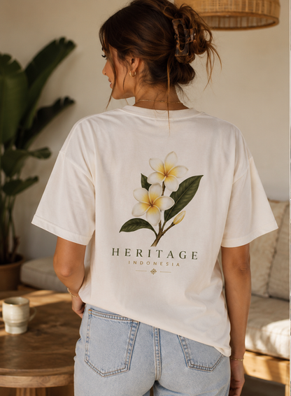 Indonesië: Frangipani T-shirt – Tropisch Bloemen Shirt
