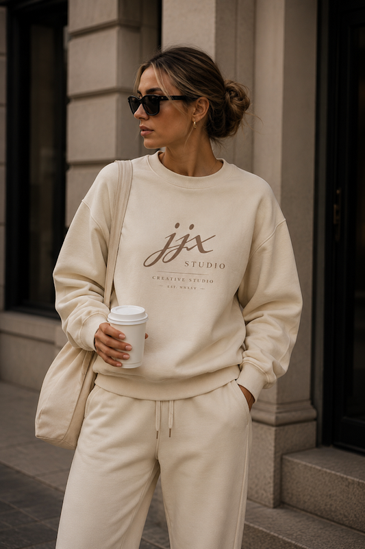 JJX Sweatshirt - Midnight Black & Soft Ecru