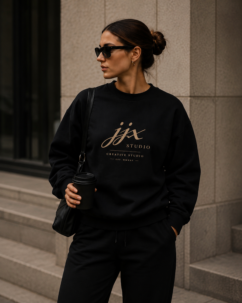 JJX Sweatshirt - Midnight Black & Soft Ecru