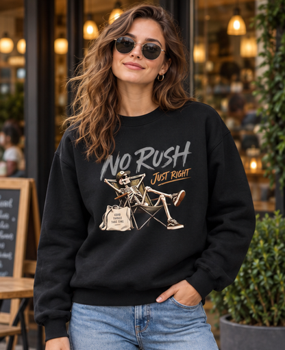 No Rush, Just Right Graphic Sweater – Unisex