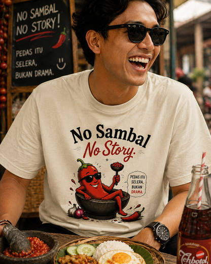 Indonesisch T-shirt No Sambal No Story – Unisex