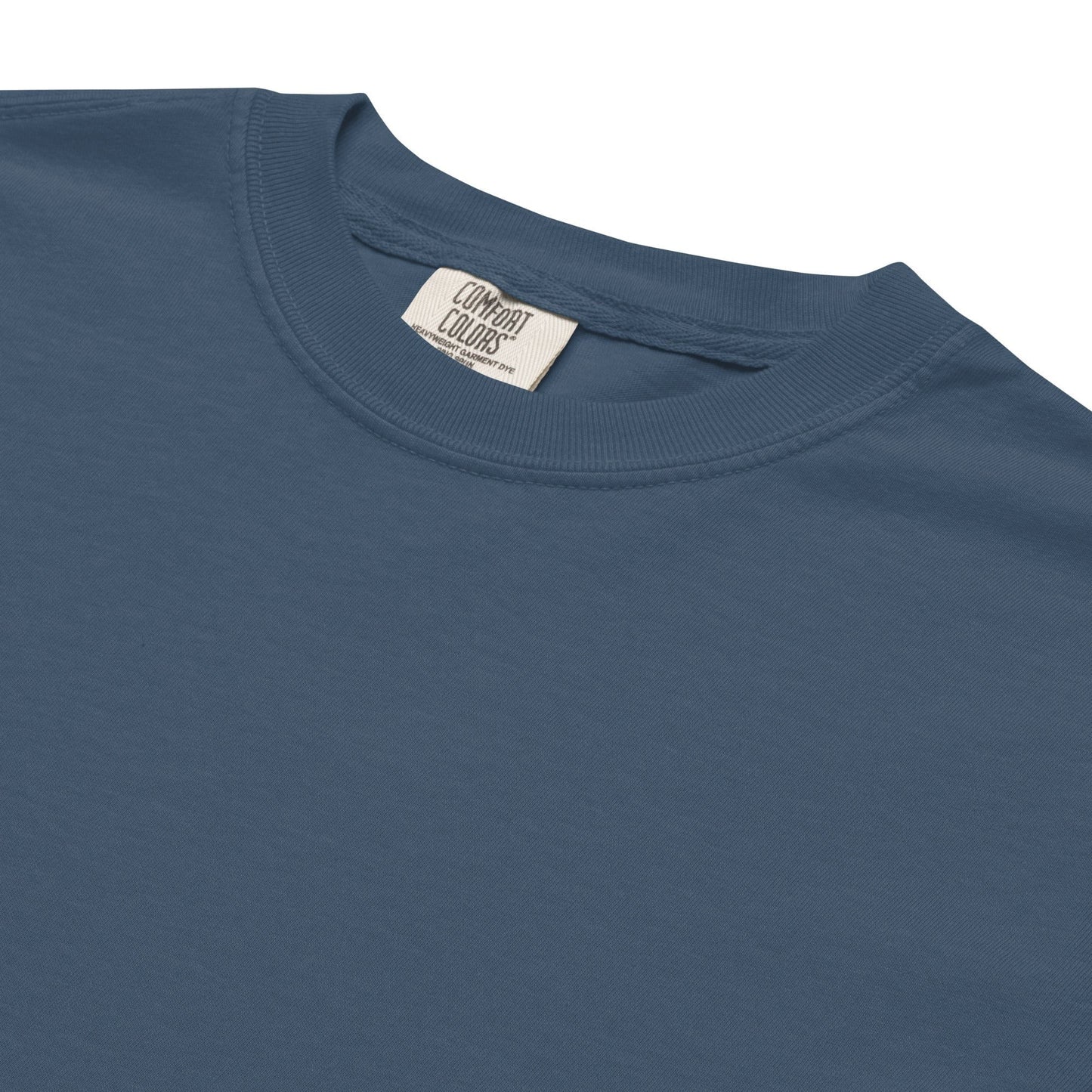 JJ Luxury House blauw katoenen t-shirt met ronde hals en Comfort Colors label in de nek