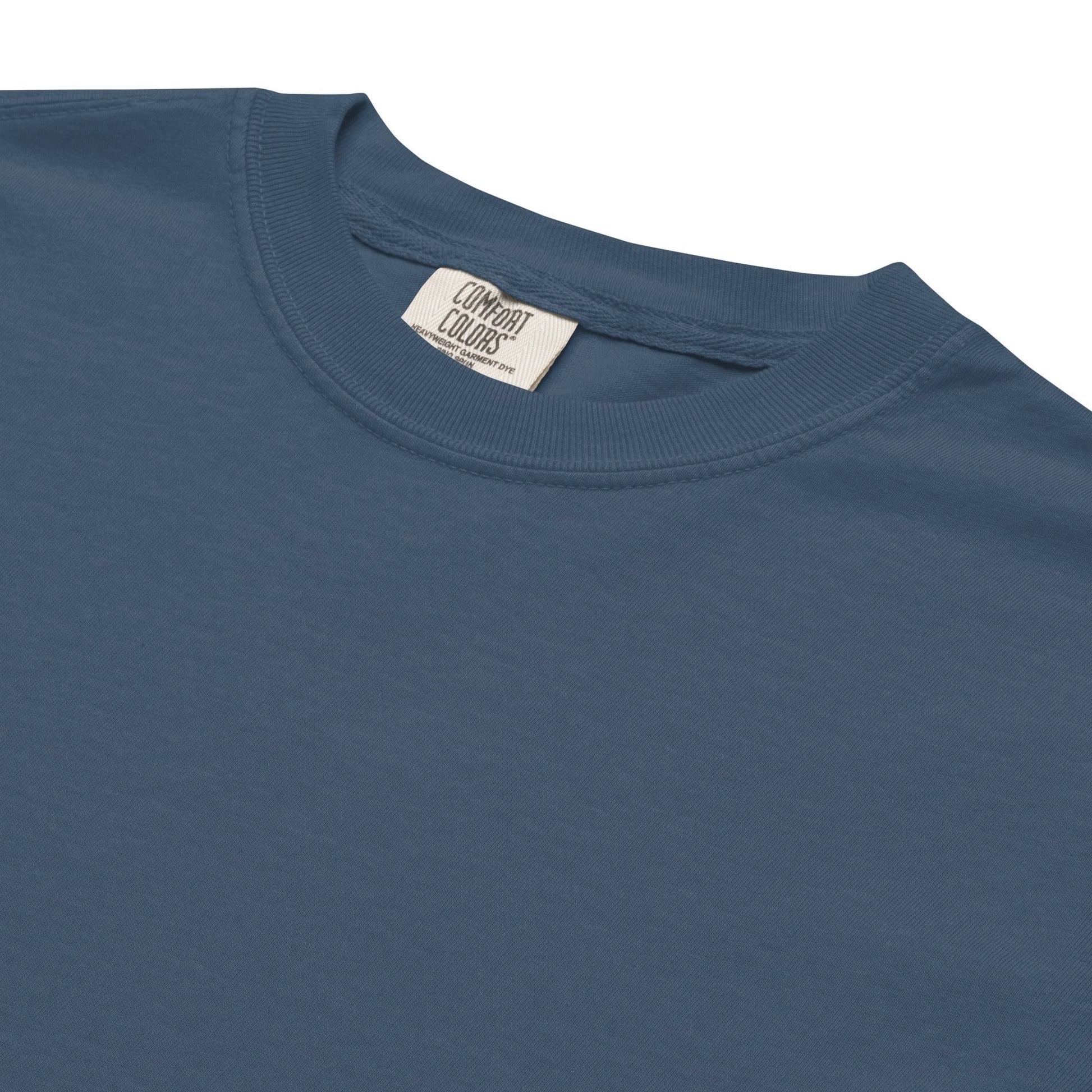 JJ Luxury House blauw katoenen t-shirt met ronde hals en Comfort Colors label in de nek